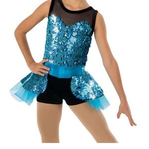 Sparkling Blue Sequin Kids Costume (Size SC)